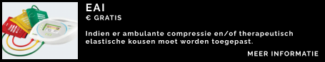 EAI  € GRATIS  Indien er ambulante compressie en/of therapeutisch elastische kousen moet worden toegepast.   MEER INFORMATIE